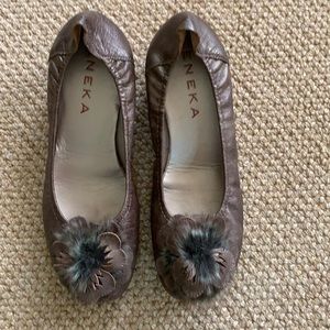 Eneka Gallactic Leather Ballet Flats